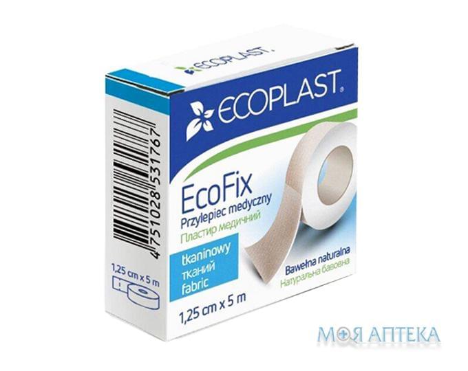 Пластир Екопласт Екофікс (Ecoplast Ecofix) тканий 1,25 х 500 см паперова упаковка №1