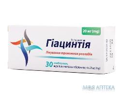 Гіацинтія табл. п/о 20 мг блистер №30