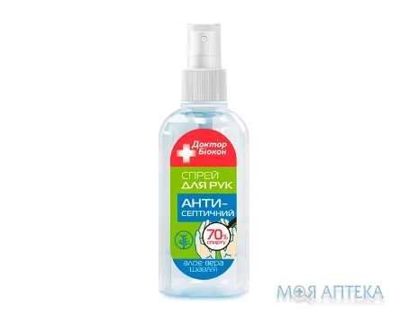 Спрей для рук антисептичний Доктор Біокон 50 мл, алое вера та шавлія