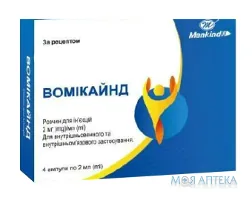 Вомікайнд розчин д/ін., 2 мг/мл по 2 мл (4 мг) в амп. №4