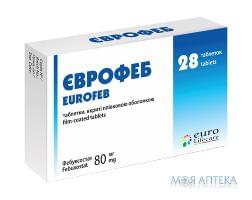 Єврофеб таблетки, в/о, по 80 мг №28 (14х2)