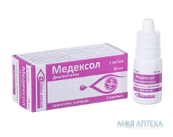 Медексол краплі очні сусп. 1 мг/мл по 5 мл у флак.-крап.