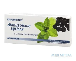 Карбоактив Вугілля активоване м`ята, фенхель, таб. №50