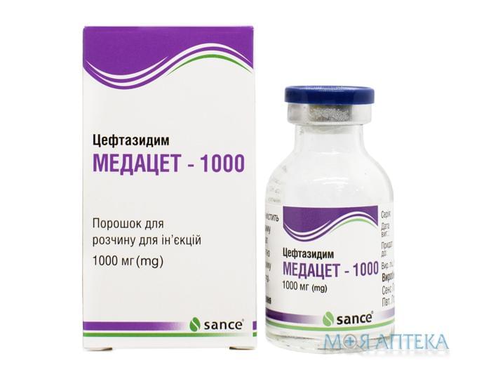Медацет-1000 порошок д/приг. р-ну д/ін. по 1000 мг у флак. №1
