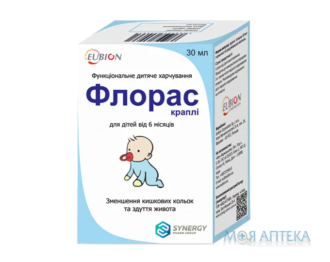 Флорас краплі по 30 мл у флак.