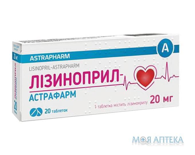 Лизиноприл-Н таблетки 20 мг / 12,5 мг №30 (10х3)