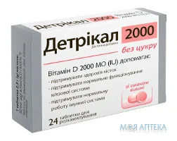 Детрікал 2000 табл. д/розсмоктування, зі смаком вишні №24