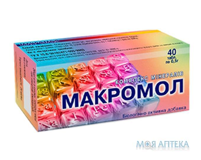Макромол таблетки по 500 мг №40 (10х4)