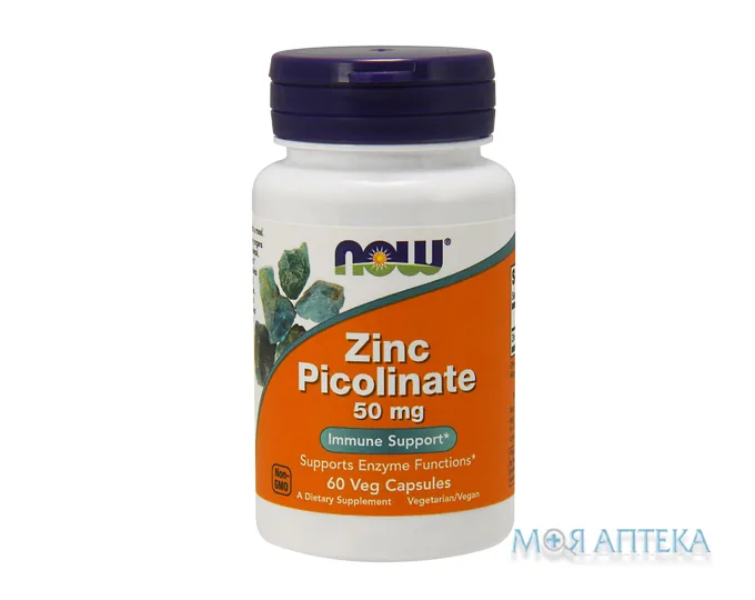 NOW (Нау) Zinc Picolinate (Піколинат цинку) капсули по 50 мг №60