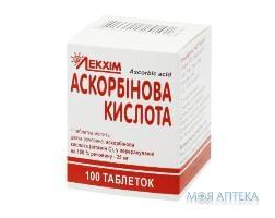Аскорбінова Кислота таблетки по 25 мг №100 у конт.