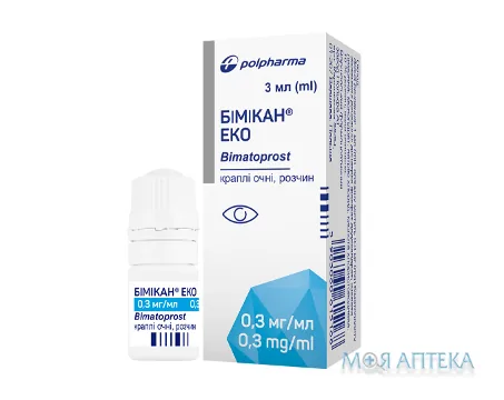 Бімікан краплі оч., р-н, 0,3 мг/мл по 3 мл у флак.-крап.