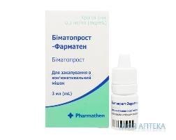 Біматопрост-Фарматен  крап. оч. 0,3 мг/мл фл. 3 мл н 1