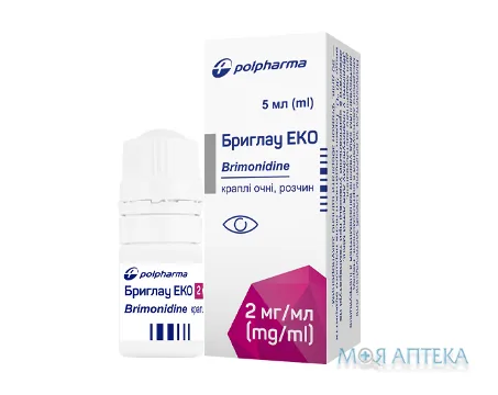 Бриглау еко краплі очні р-н, 2 мг/мл по 5 мл у флак.-крап.