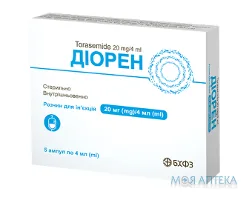 Діорен розчин д/ін. 20 мг/4 мл по 4 мл №5 в амп.