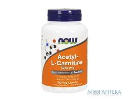 NOW Acetyl-L-Carnitine (Ацетил-L-Карнітин) капс. 500 мг банка №100