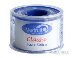 Пластир медичний Медрулл Класік (Medrull Classic) 3 см х 500 см на тканинній основі, котушка