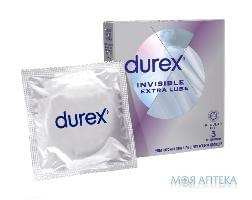 Презервативы латексные DUREX (Дюрекс) Inivisible (Инвизибл) Extra Lube ультратонкие с дополнительной смазкой 3 шт