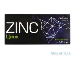 Цинк ТМ Solution Pharm таблетки по 0,25 г №80