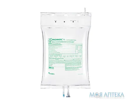 Присмасол 4 розчин д/гемофільт. та гемодіал. (а -250 мл; в -4750 мл) по 5000 мл №2 у мішк. двокам.