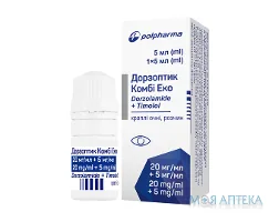 Дорзоптик Комбі Еко краплі оч., р-н, 20 мг/мл по 5 мл у флак.-крап.
