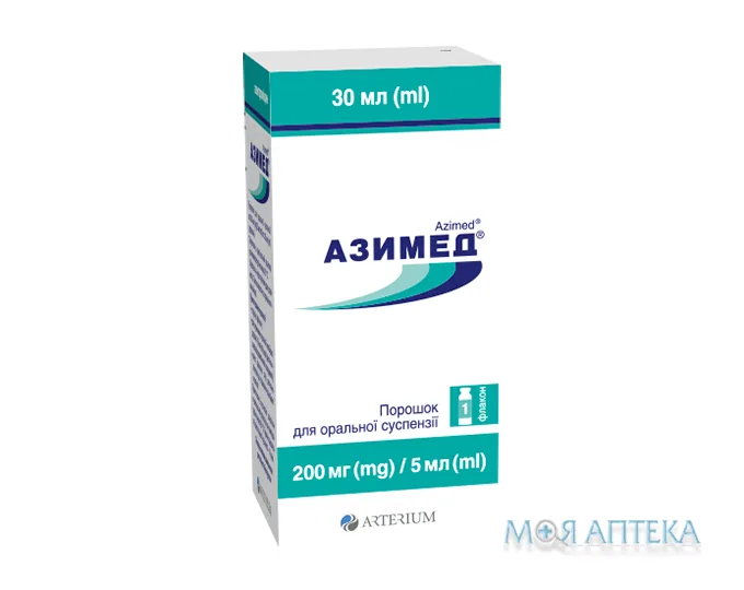 Азимед порошок д/ор. сусп., 200 мг/5 мл по 30 мл у флак. з шпр.