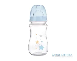 Пляшечка Canpol Babies (Канпол Бебіс) 35/217 антиколікова EasyStart Newborn baby, з широким отвором , блакитна 240 мл