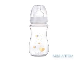 Canpol Пляшка з шир.отвором антиколікова Easystart - Newborn baby 240 мл бежеві серця35/217_bei