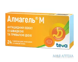 Алмагель М таблетки д/смок. зі смак. м'яти №24