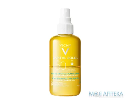 Vichy Capital Soleil (Віші Капіталь Солей) Сонцезахисний водний двофазний спрей для обличчя та тіла з гіалуроновою кислотою SPF50 200 мл