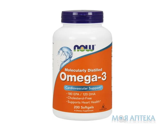NOW (Нау) Omega-3 (Омега-3) капс. м`які 1000 мг №200