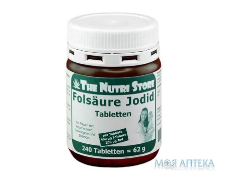 Nutri Store Фолієва кислота 400 мг + Йод 200 мг таблетки №240
