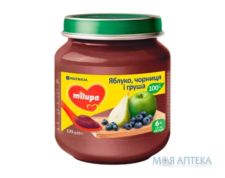 Пюре Milupa (Мілупа) яблуко, чорниця, груша 125 г