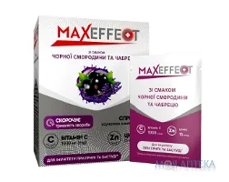 Максефект (Maxeffect) з вітаміном С та Цинком порошок зі смаком чорної смородини та чебрецю 4 г саше №20