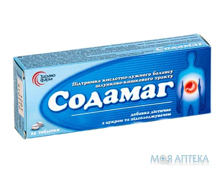 Содамаг таблетки жув. №24 (12х2)