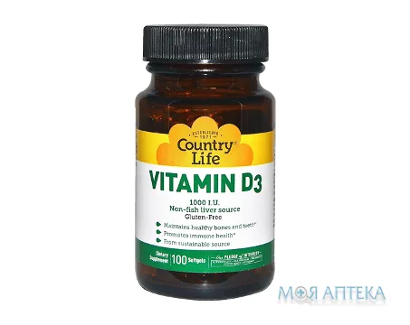 Кантрі Лайф (Country Life) Вітамін D3 капс. №100