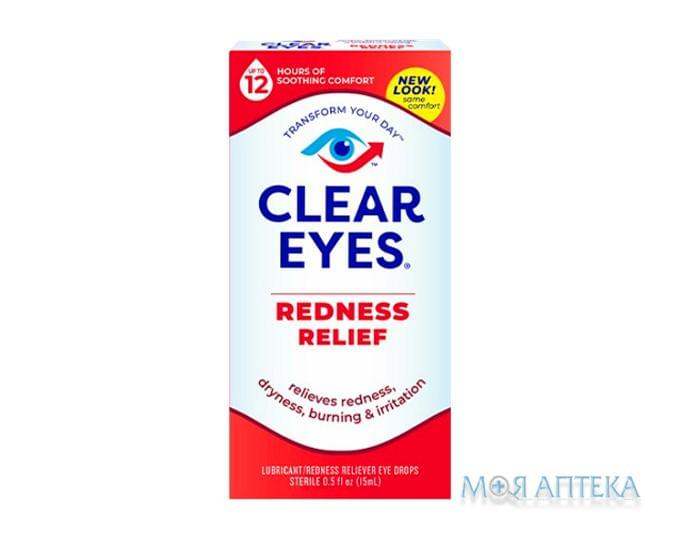 Очні краплі Clear Eyes Redness relief 30 мл фл.