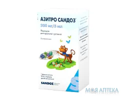 Азитро Сандоз порошок д/приг. сусп. д/перор. заст. 200 мг/5 мл (24,8 г) по 30 мл у флак.