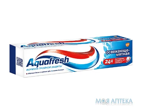 Зубна Паста Аквафреш (Aquafresh) Освіжаюче-М`ятна 100 мл