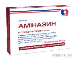 АМИНАЗИН раствор для инъекций 25 мг/мл амп. 2 мл, в коробке №10