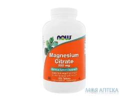 NOW Magnesium Citrate (Магнію цитрат) табл. 200 мг №250