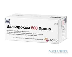 Вальпроком 500 Хроно таблетки, в/плів. обол., прол./д. №60 (10х6)