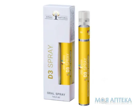 Вітамін D3 Апнас Натурал (Apnas Natural) спрей з м`ятним смаком 14,4 мл