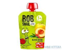 Равлик Боб (Bob Snail) Бебі пюре яблуко, персик 90 г, пакет