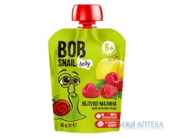 Равлик Боб (Bob Snail) Бебі пюре яблуко, малина 90 г пакет