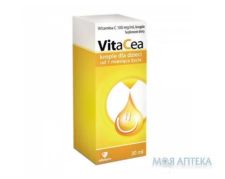 Вітацеа краплі по 30 мл у флак.