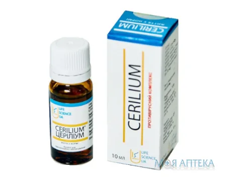 Церіліум краплі по 10 мл у флак.
