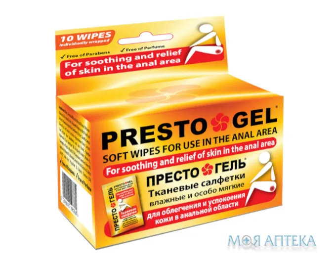 Престо Гель серветки вологі №10