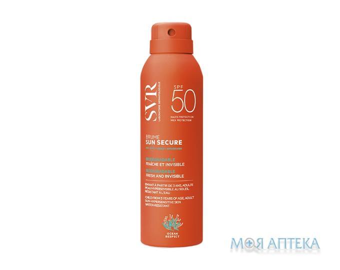 СВР Сан Секюр Сонцезахисний спрей (SVR Sun Secure Brume Invisible Fresh Mist SPF 50+) для обличчя і тіла, SPF 50+, 200 мл