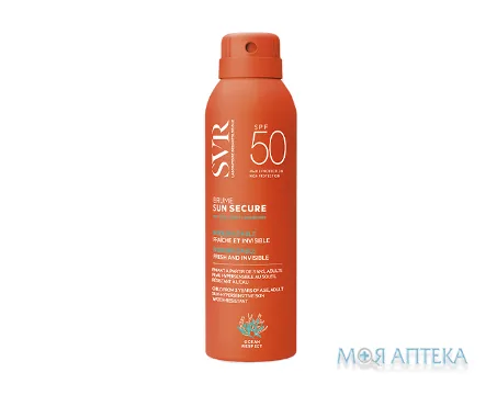 СВР Сан Секюр Сонцезахисний спрей (SVR Sun Secure Brume Invisible Fresh Mist SPF 50+) для обличчя і тіла, SPF 50+, 200 мл