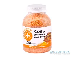Домашній Доктор Сіль для ванн морська з медом і прополісом, 1000 г
